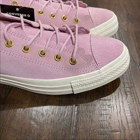 Converse CTAS Low Ox Frilly Thrills Suede Sneaker - Picture 8 of 9